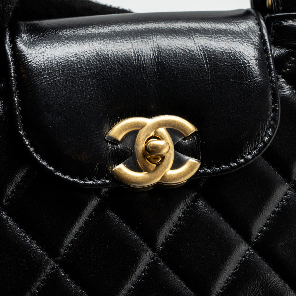 Chanel 23k Mini Shopping Tote Calfskin Black Brushed (Microchip)