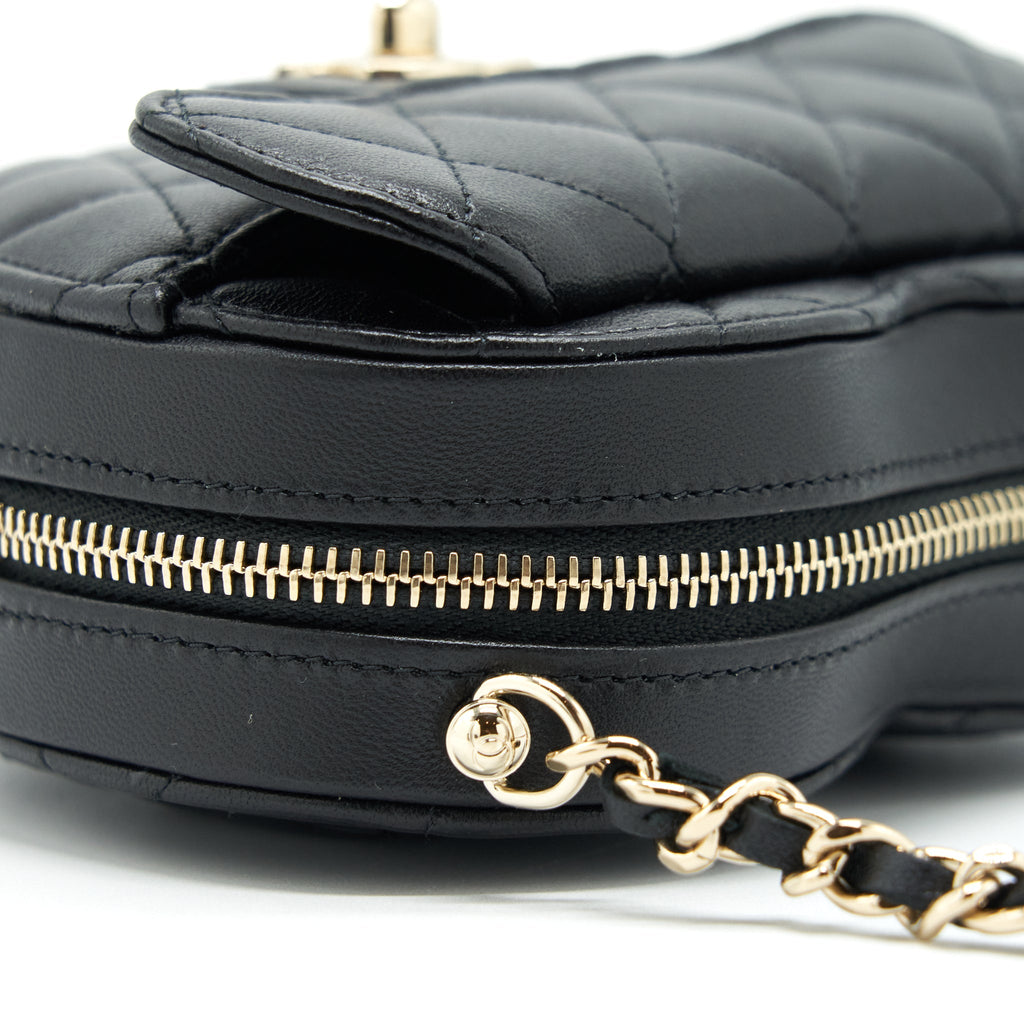 Chanel 22S Small Heart Bag Lambskin Black L