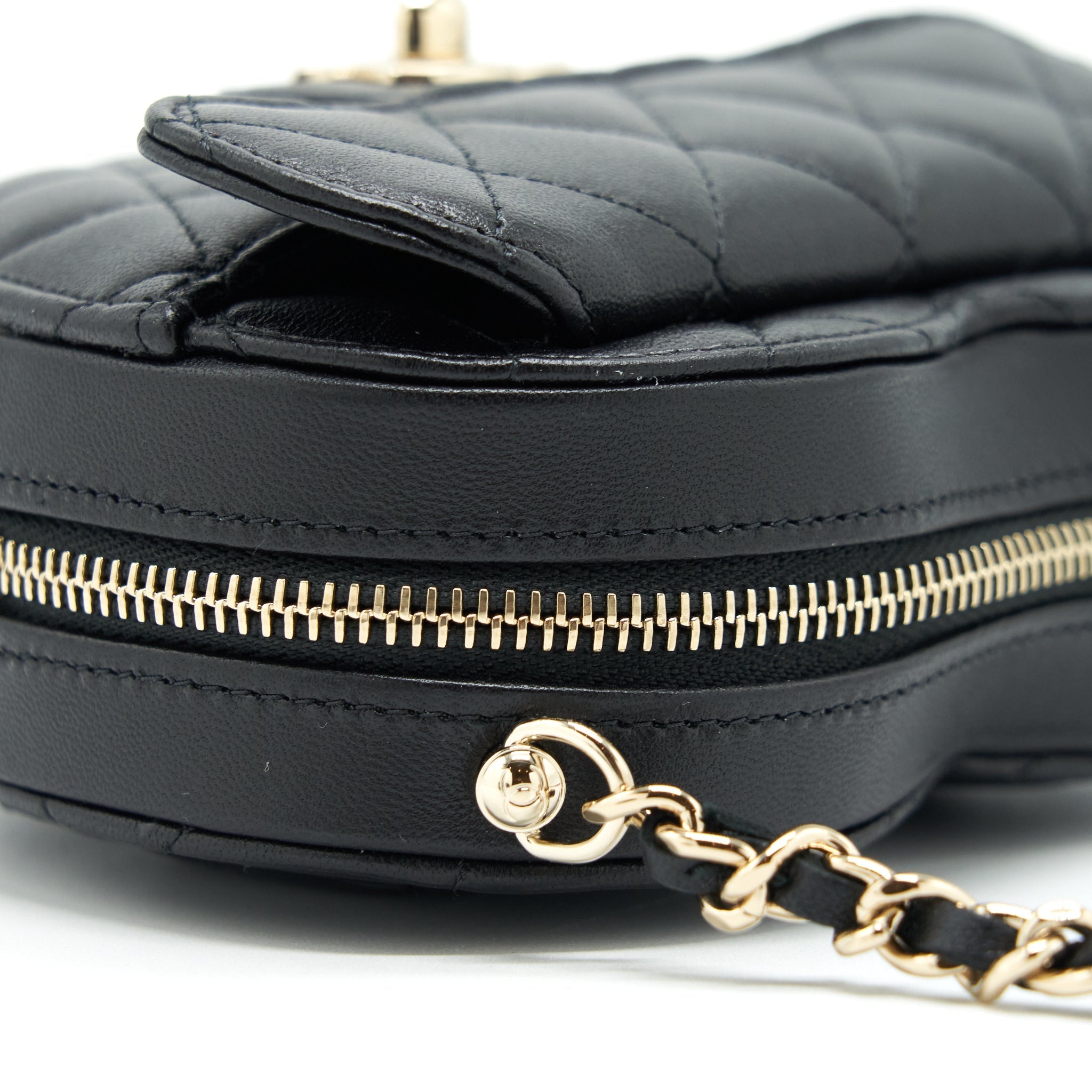 Chanel 22S Small Heart Bag Lambskin Black L