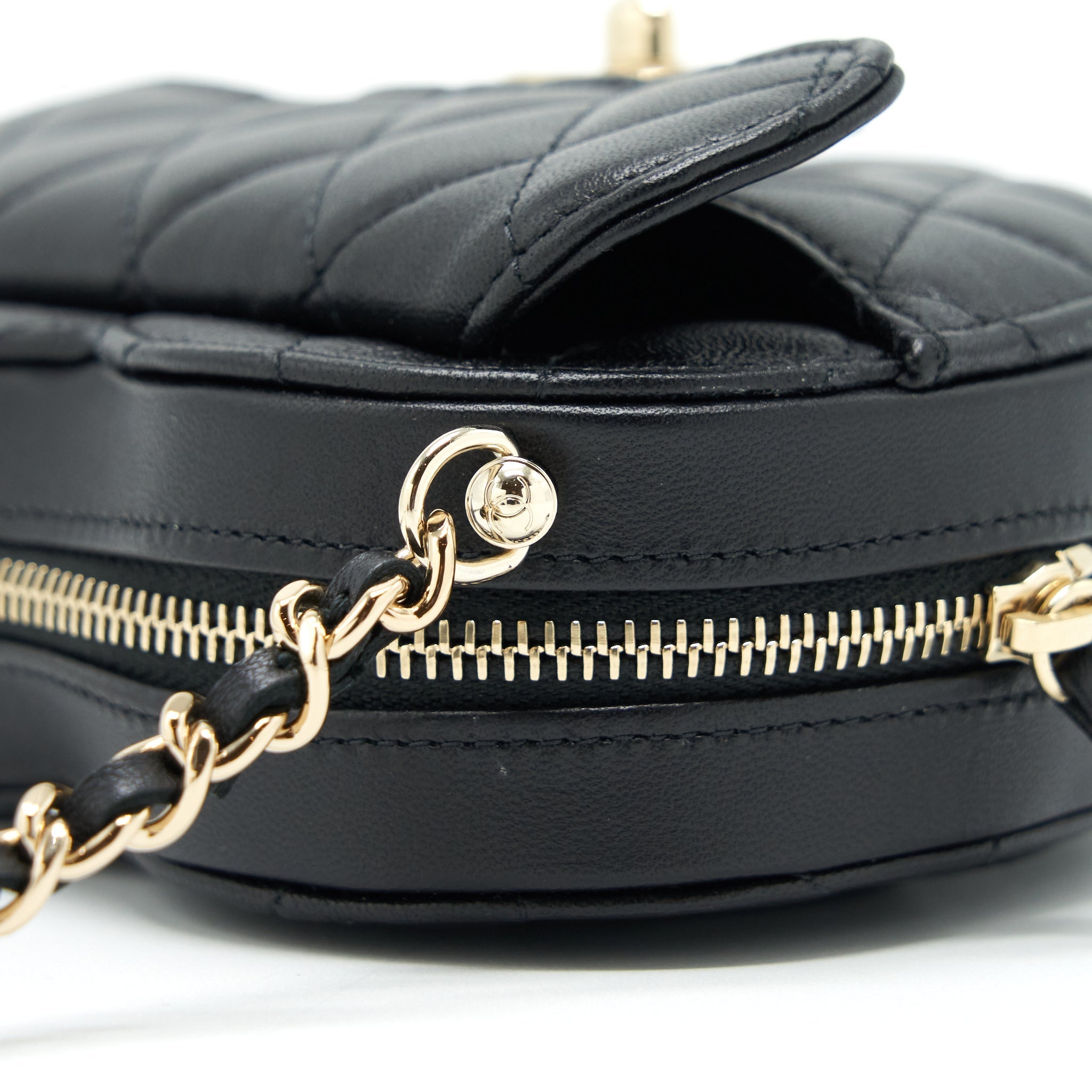 Chanel 22S Small Heart Bag Lambskin Black L