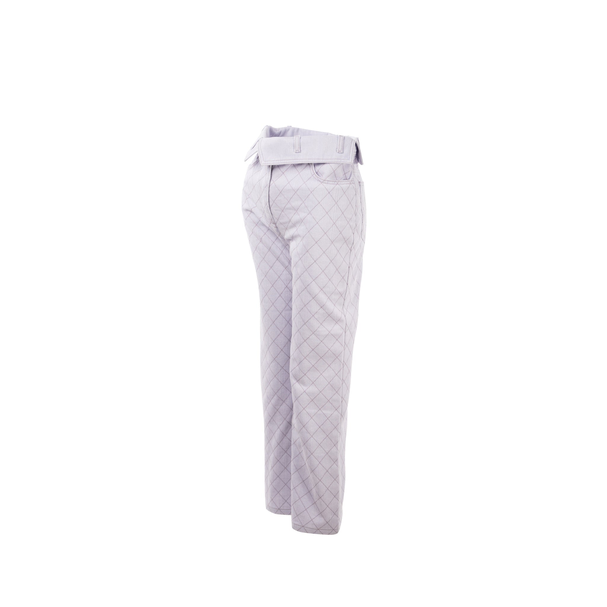 Chanel Size 34 20C Denim Jeans Cotton/Polyester Lavender