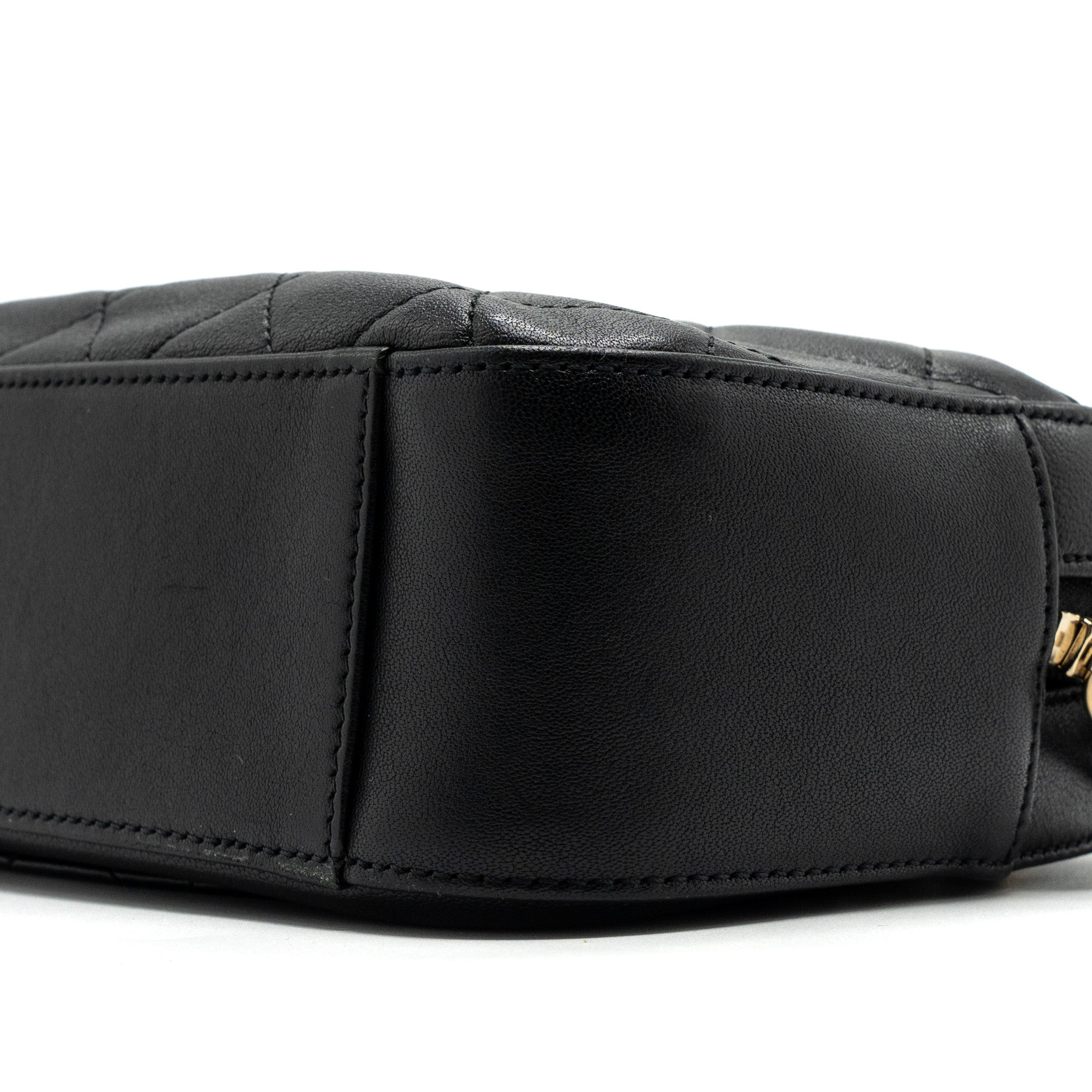 Chanel CC chain logo camera bag lambskin black