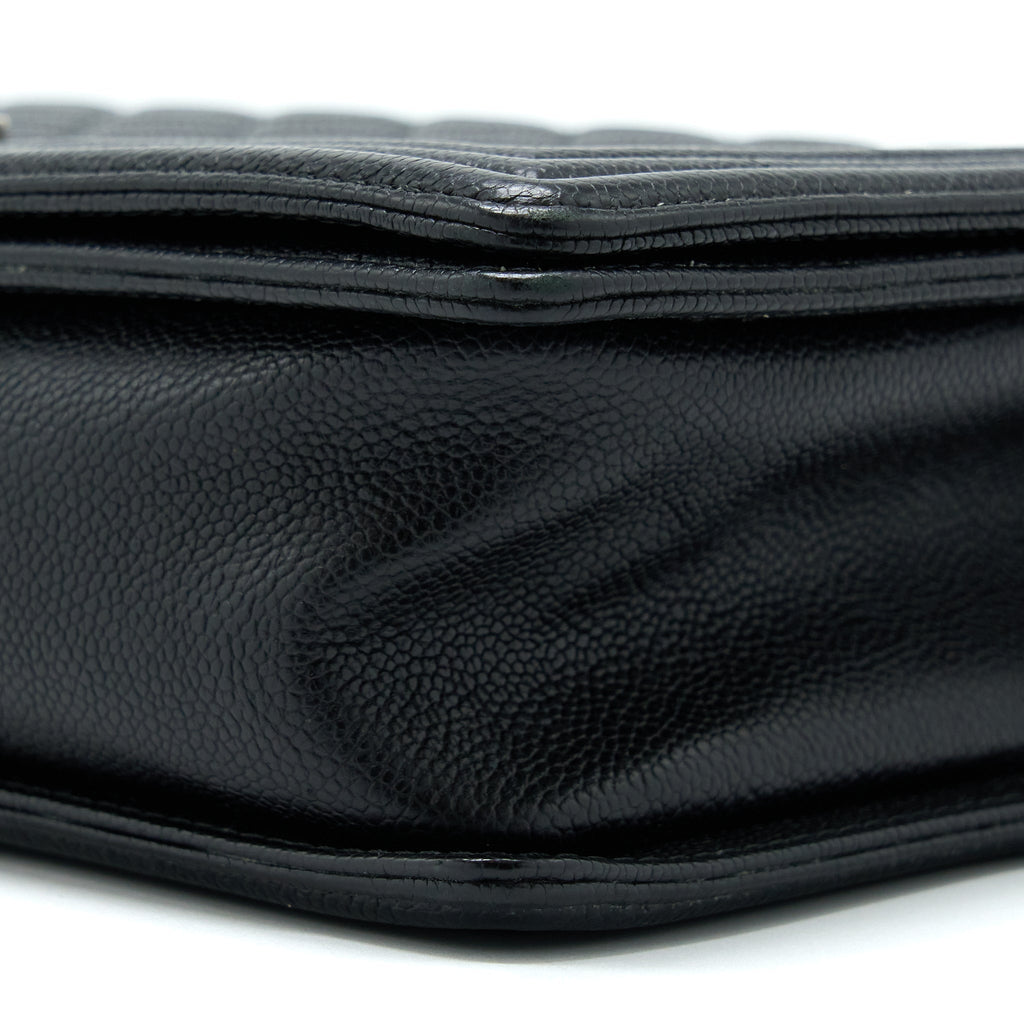 Chanel New Medium 28cm Boy Bag Caviar Black Ruthenium