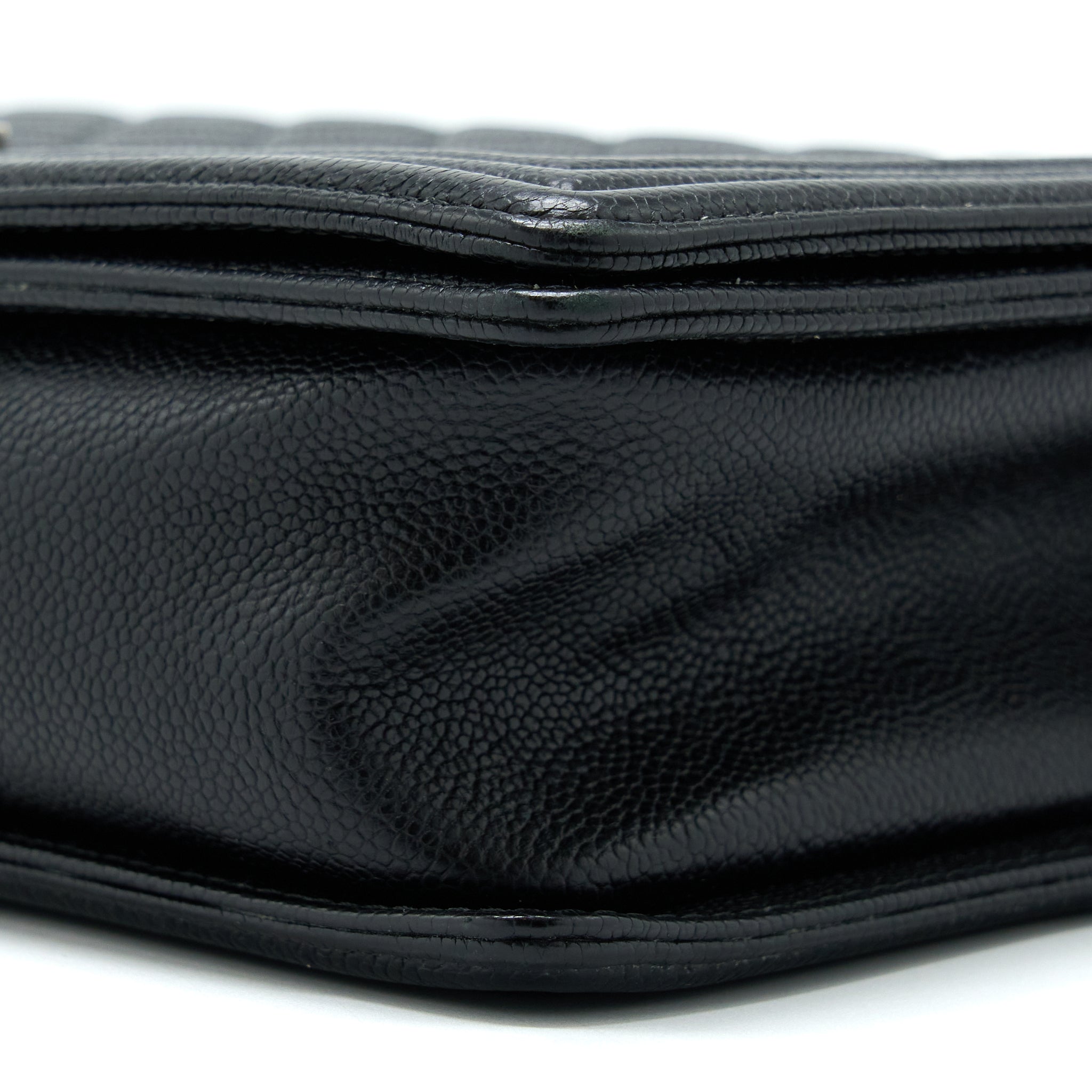 Chanel New Medium 28cm Boy Bag Caviar Black Ruthenium