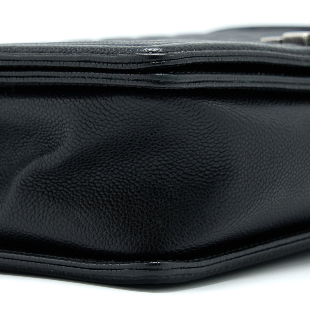 Chanel New Medium 28cm Boy Bag Caviar Black Ruthenium