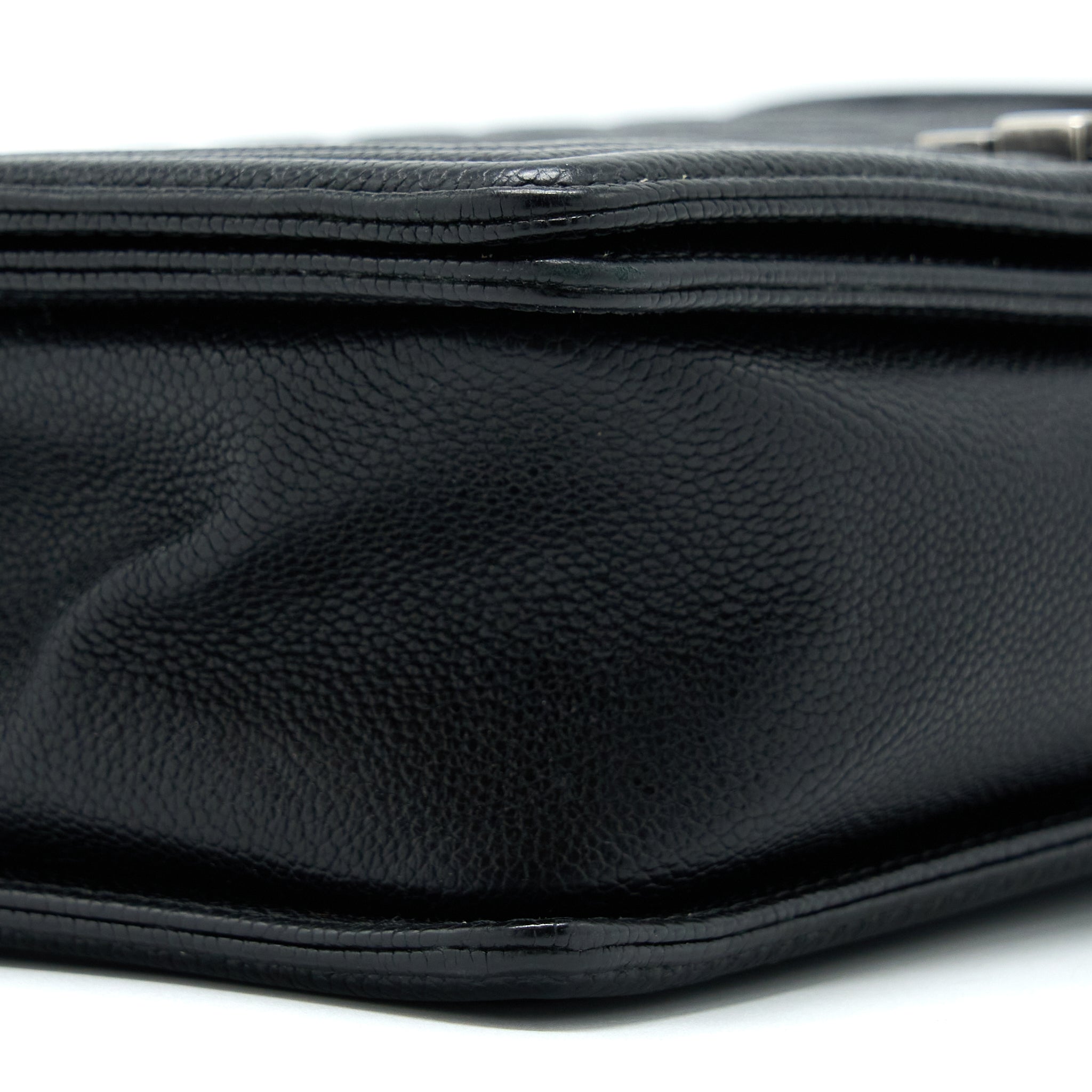Chanel New Medium 28cm Boy Bag Caviar Black Ruthenium