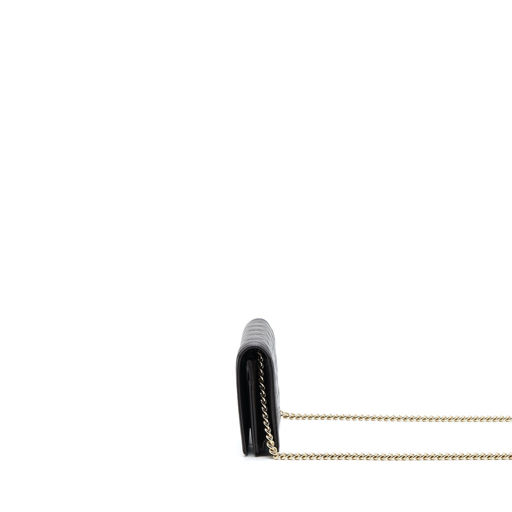 Chanel Boy Wallet On Chain Grained Calfskin Brown L (Microchip)