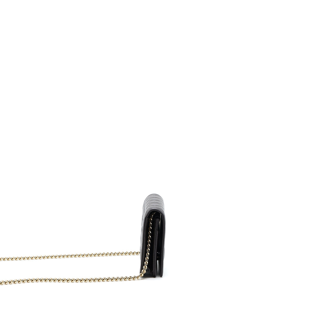 Chanel Boy Wallet On Chain Grained Calfskin Brown L (Microchip)