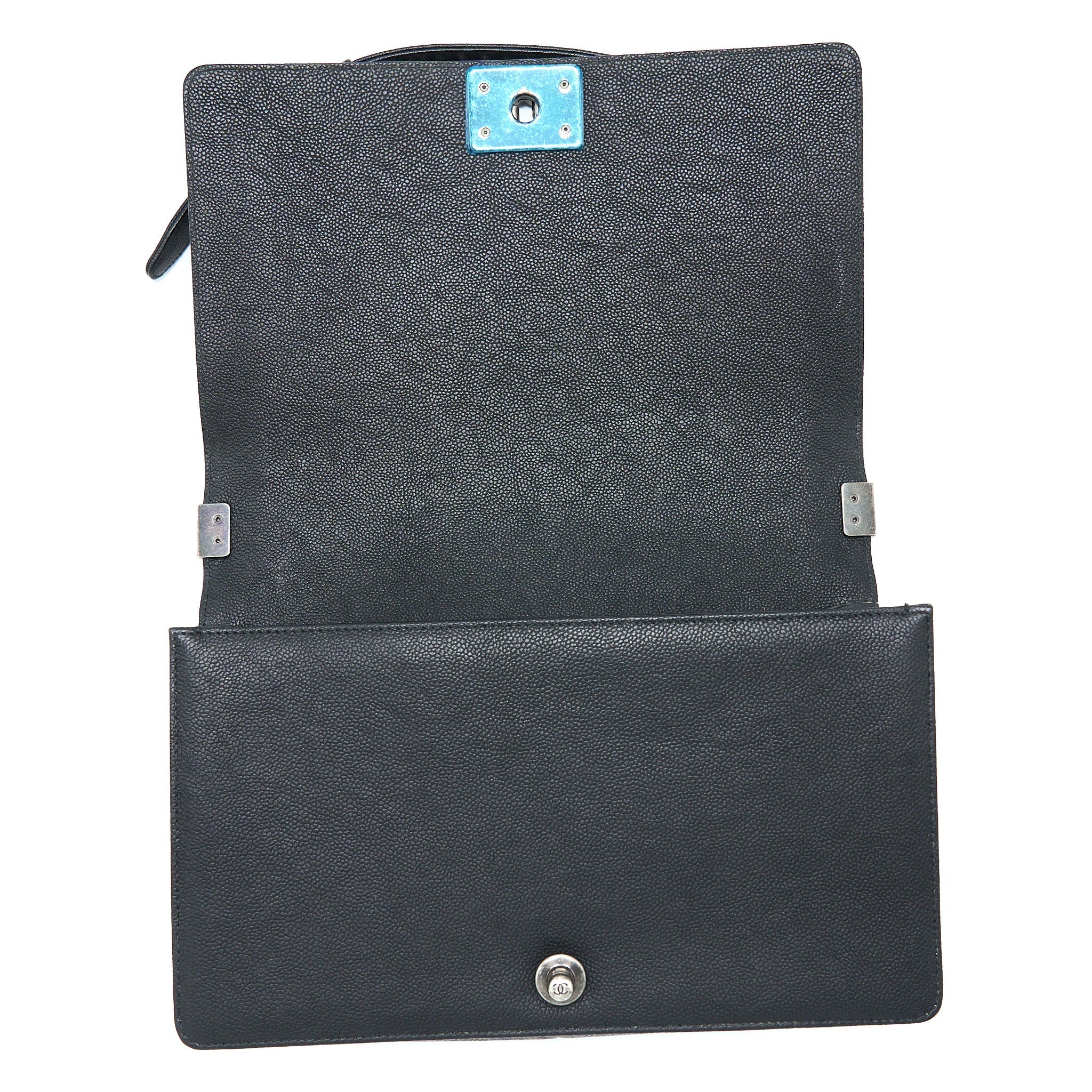 Chanel New Medium 28cm Boy Bag Caviar Black Ruthenium