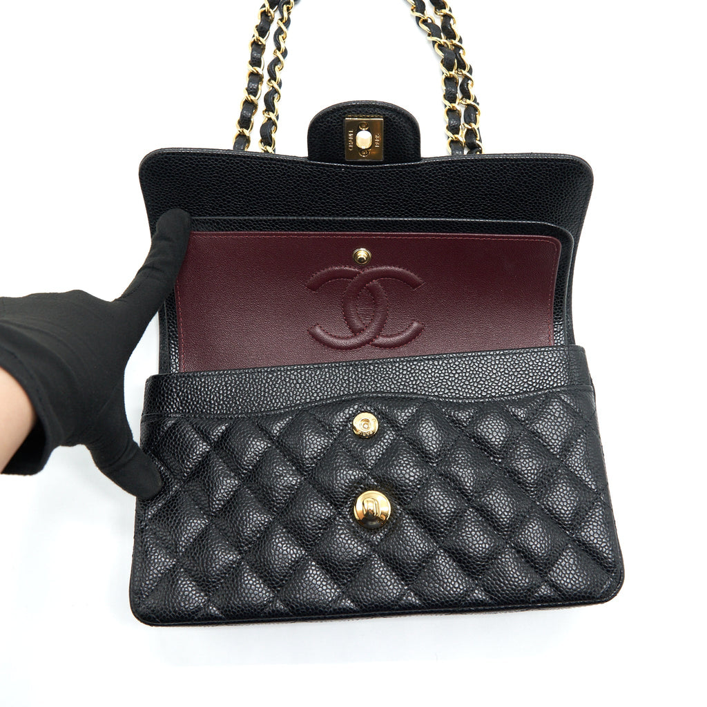 Chanel Small Classic Double Flap Bag Caviar Black L