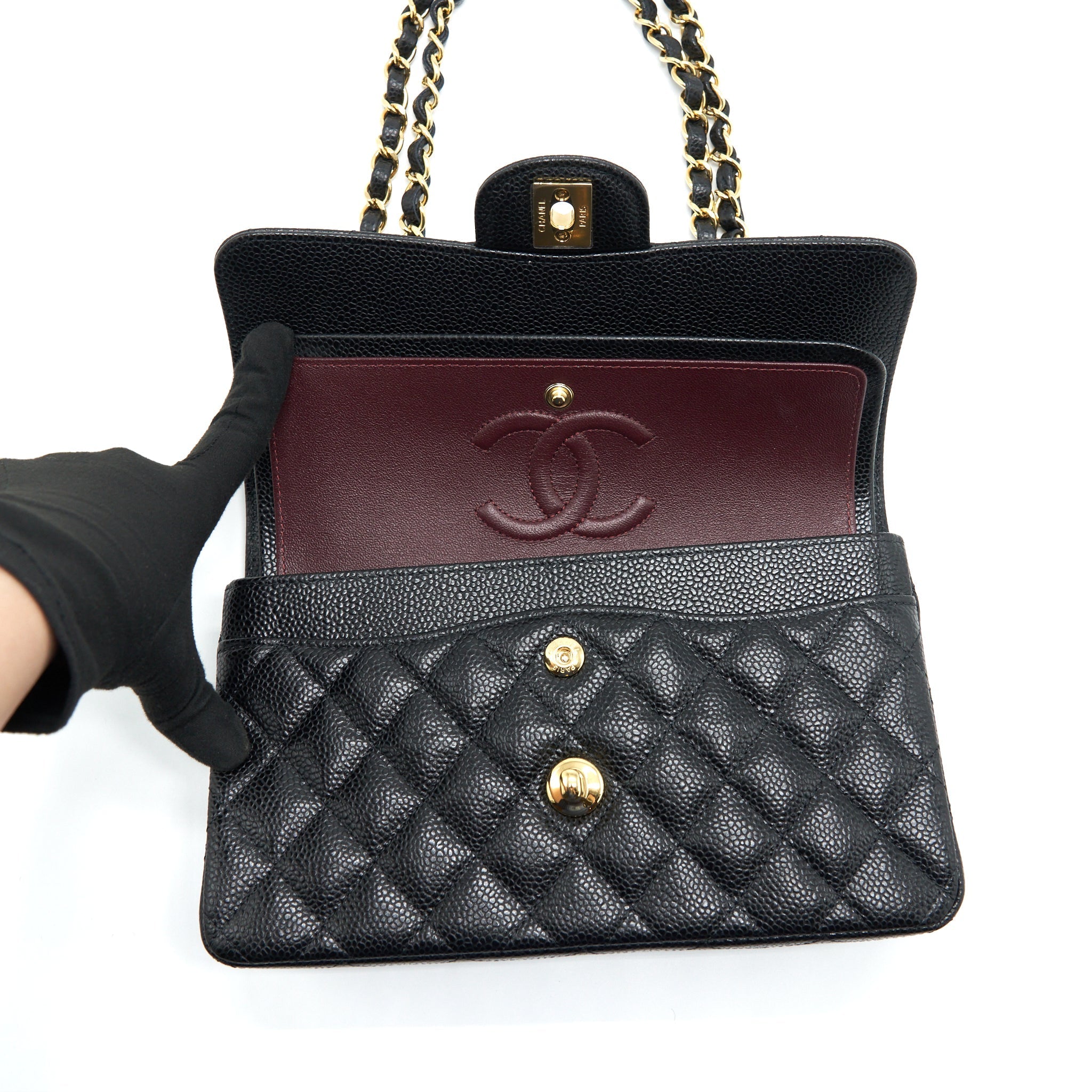 Chanel Small Classic Double Flap Bag Caviar Black L