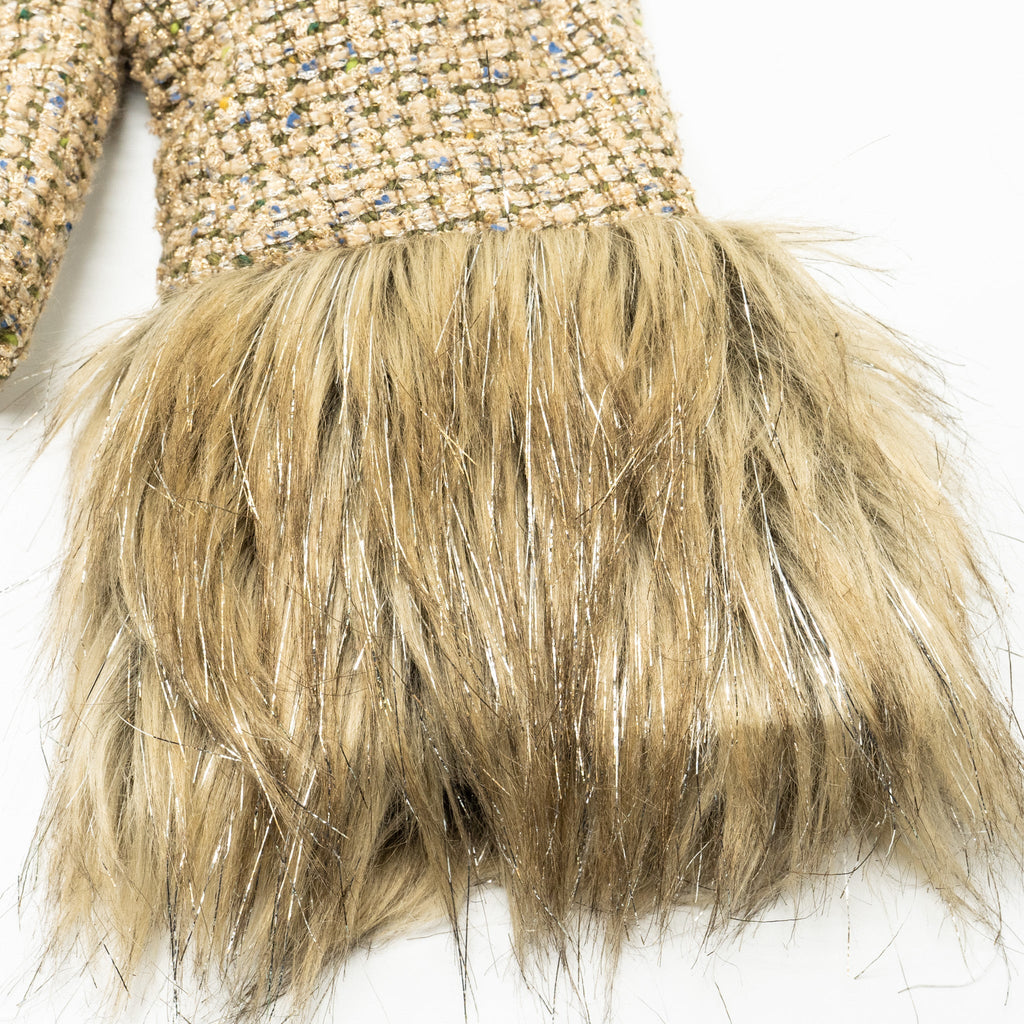 Chanel 21A Size 34 Tweed jacket Wool / Viscose/ Polyester gold / beige