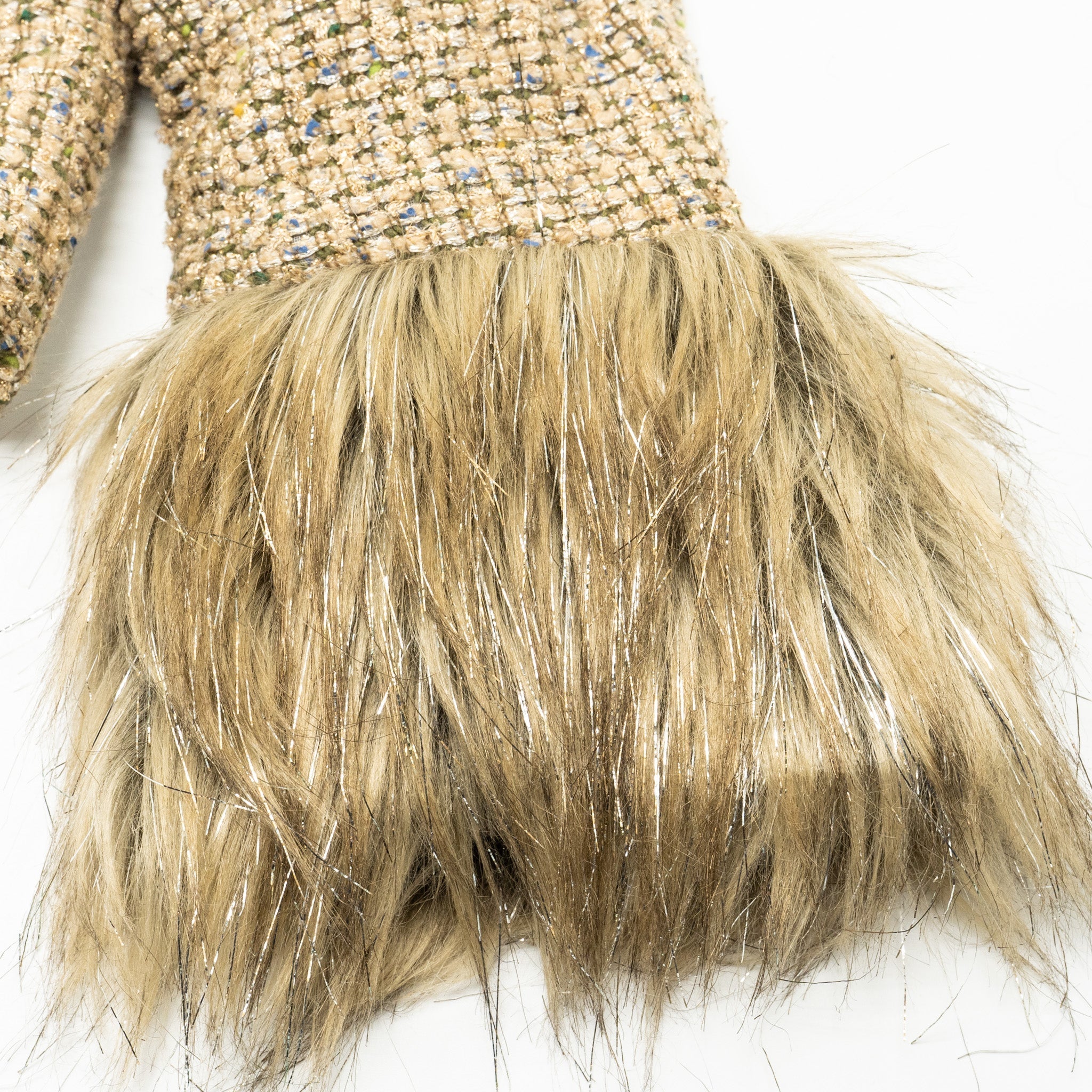 Chanel 21A Size 34 Tweed jacket Wool / Viscose/ Polyester gold / beige