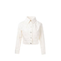 Chanel size 34 21P Camellia Jacket Cotton White