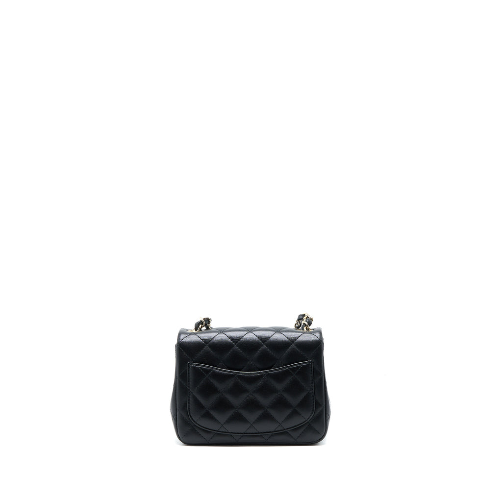 Chanel Classic Mini Square Flap Bag Lambskin Black L (Microchip)