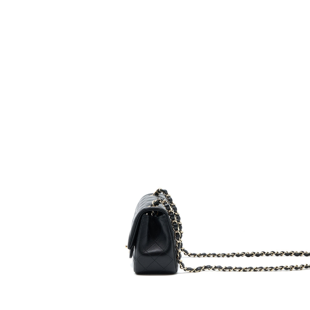 Chanel Classic Mini Square Flap Bag Lambskin Black L (Microchip)
