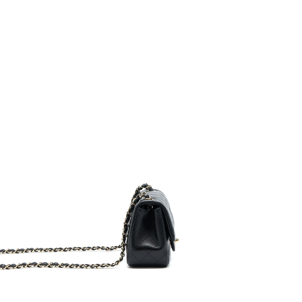 Chanel Classic Mini Square Flap Bag Lambskin Black L (Microchip)
