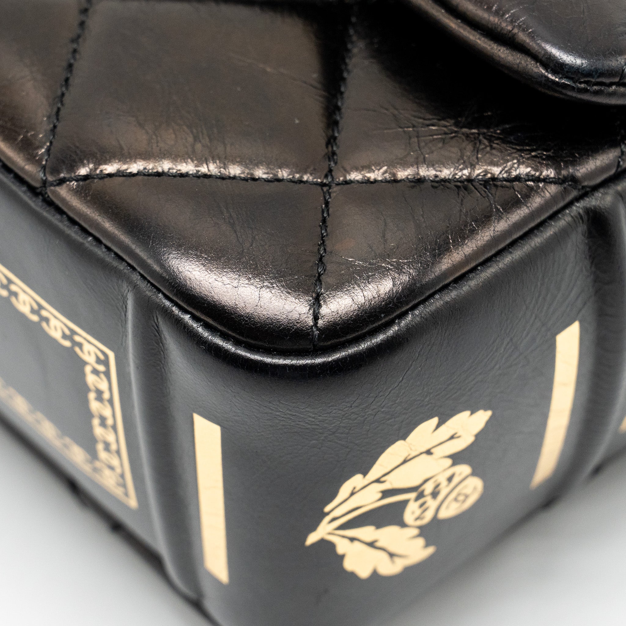 Chanel Limited Edition Quilted Flap Bag Shiny Calfskin Black