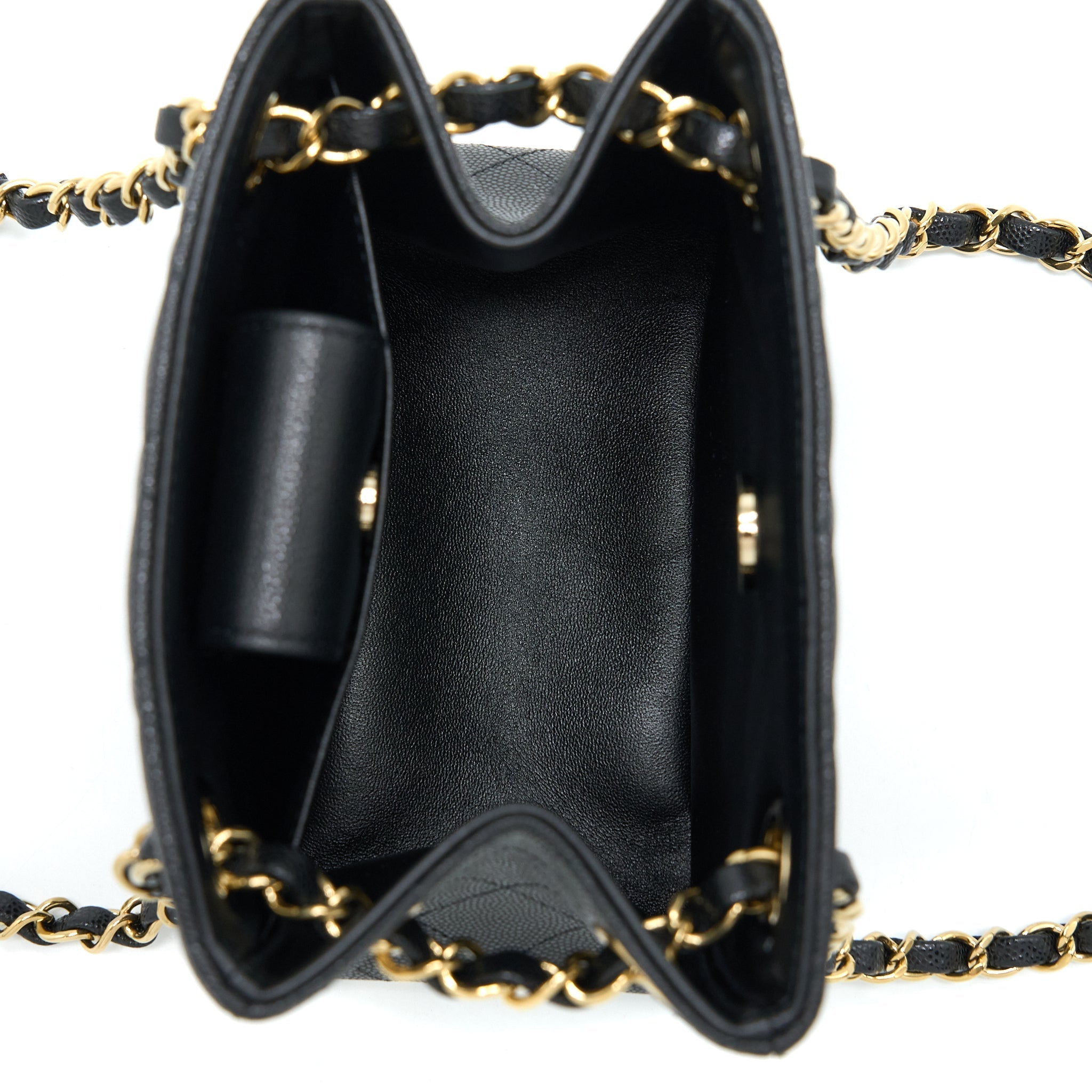 Chanel 23C Mini Bucket Bag Caviar Black L (Microchip)