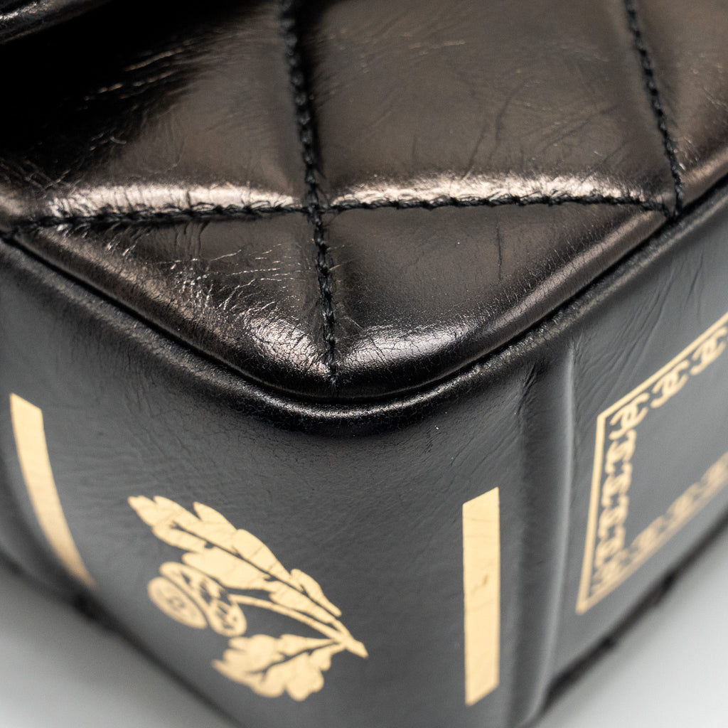 Chanel Limited Edition Quilted Flap Bag Shiny Calfskin Black
