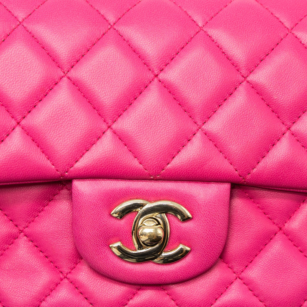 Chanel Mini Rectangular Flap Bag Lambskin Pink L