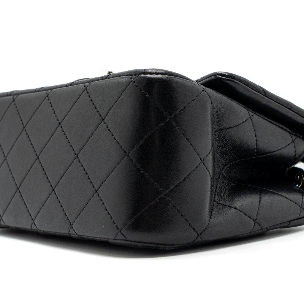Chanel mini square flap bag lambskin black