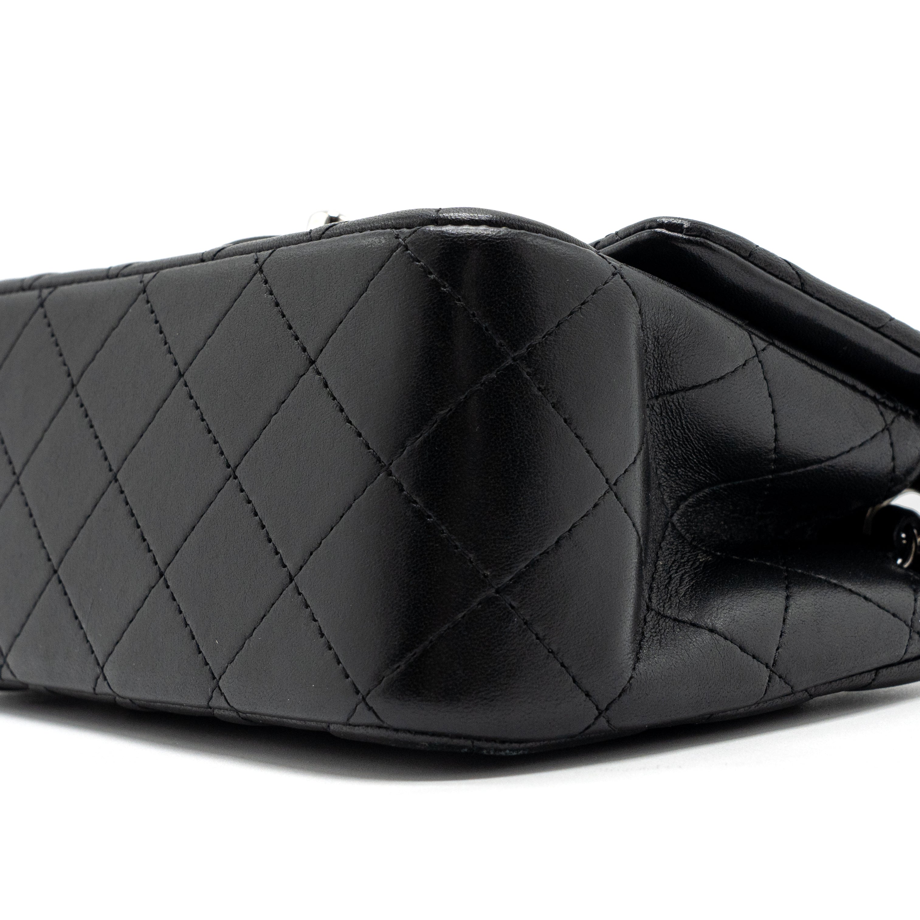 Chanel mini square flap bag lambskin black
