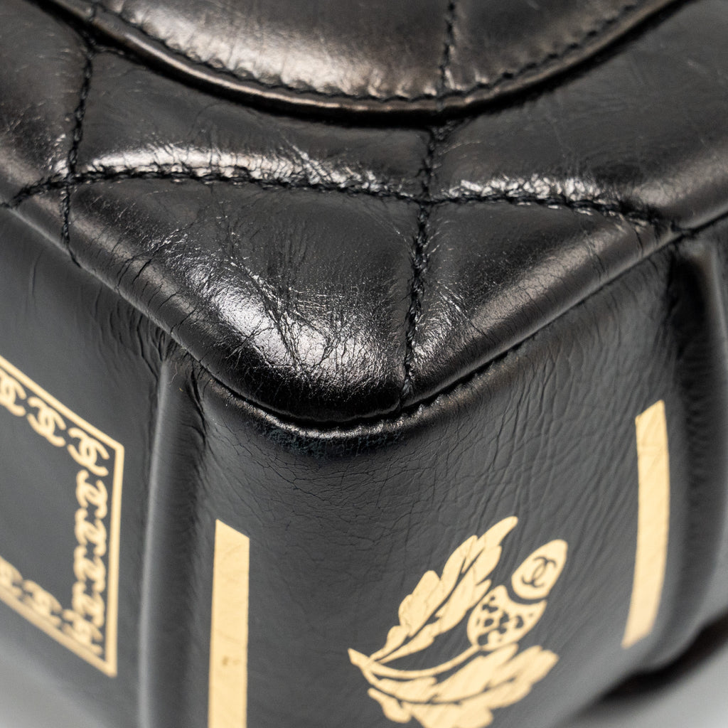 Chanel Limited Edition Quilted Flap Bag Shiny Calfskin Black