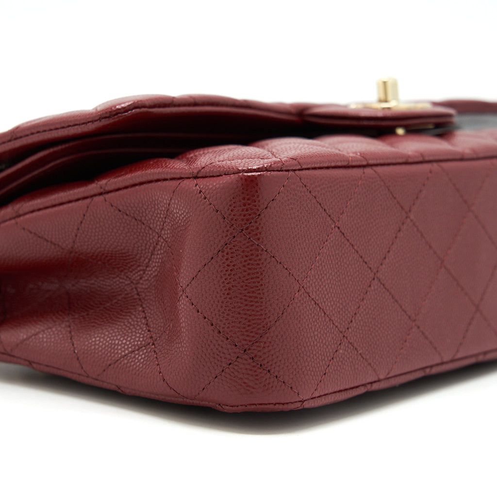 Chanel Medium Classic Double Flap Bag Caviar Dark Red L