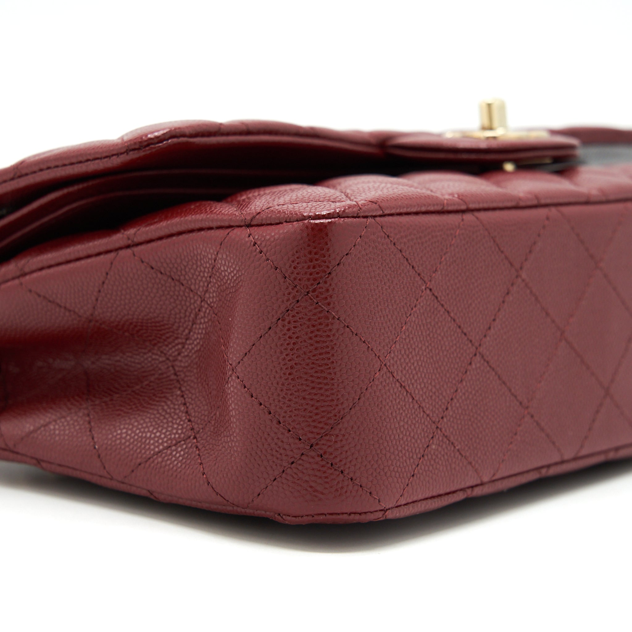 Chanel Medium Classic Double Flap Bag Caviar Dark Red L
