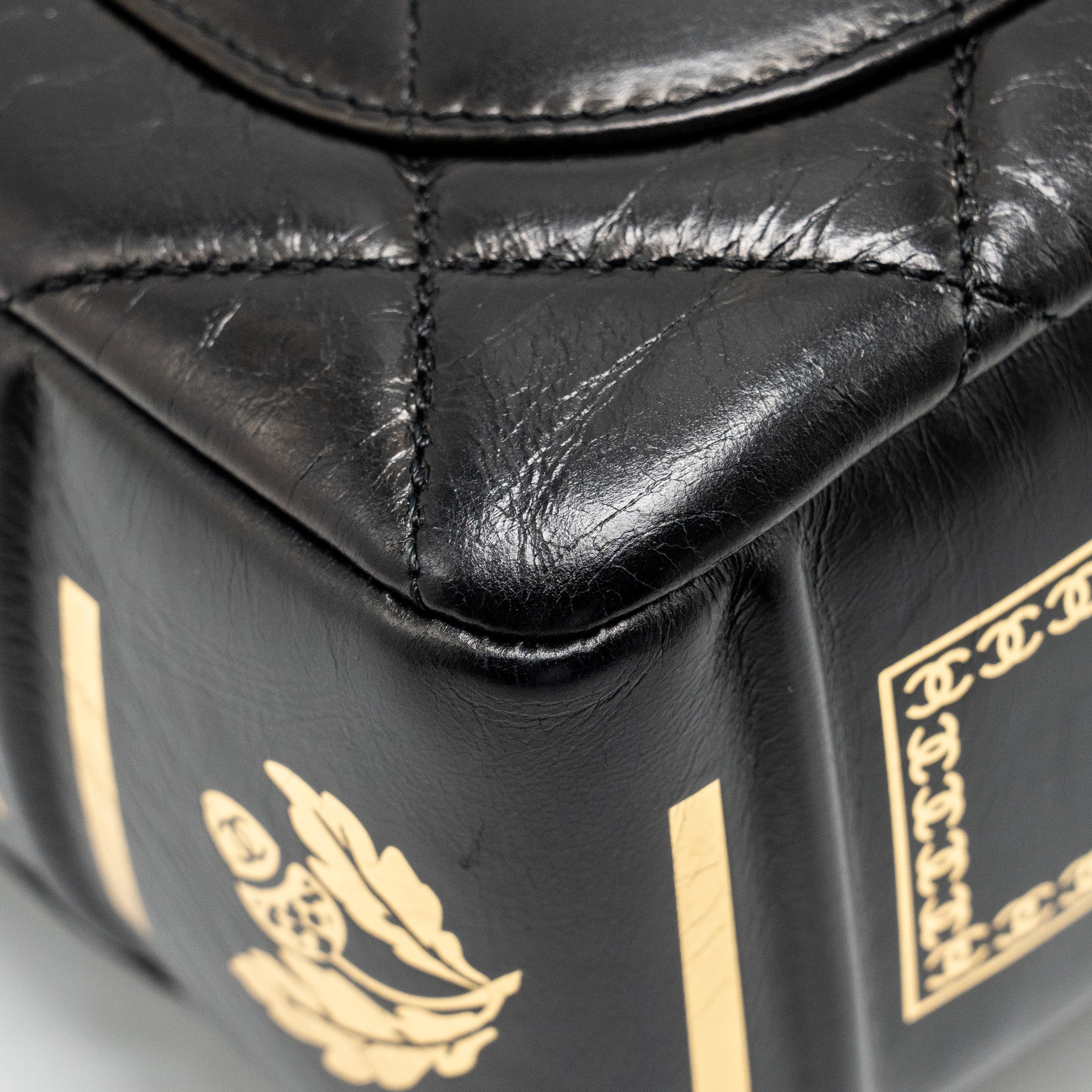 Chanel Limited Edition Quilted Flap Bag Shiny Calfskin Black