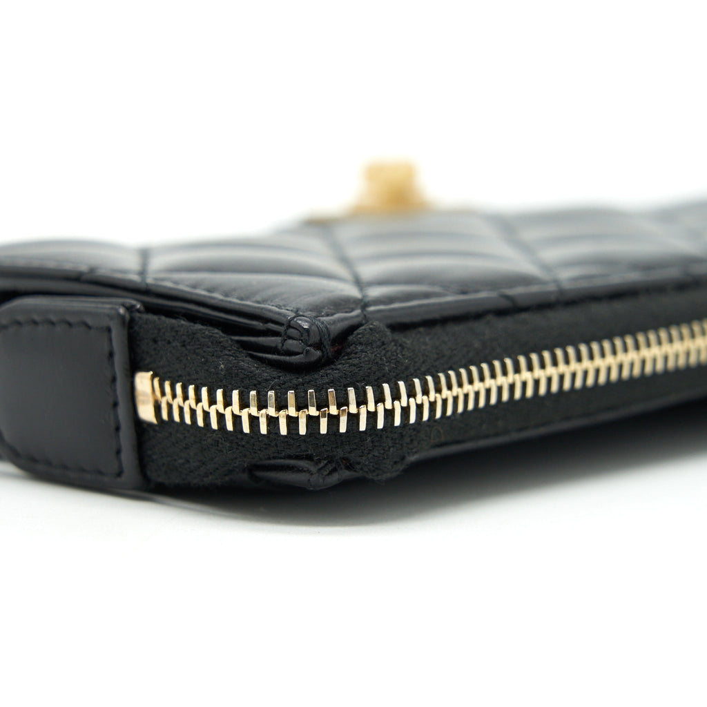 Chanel Reissue Zippy Pouch Quilted Calfskin Black Ruthenium