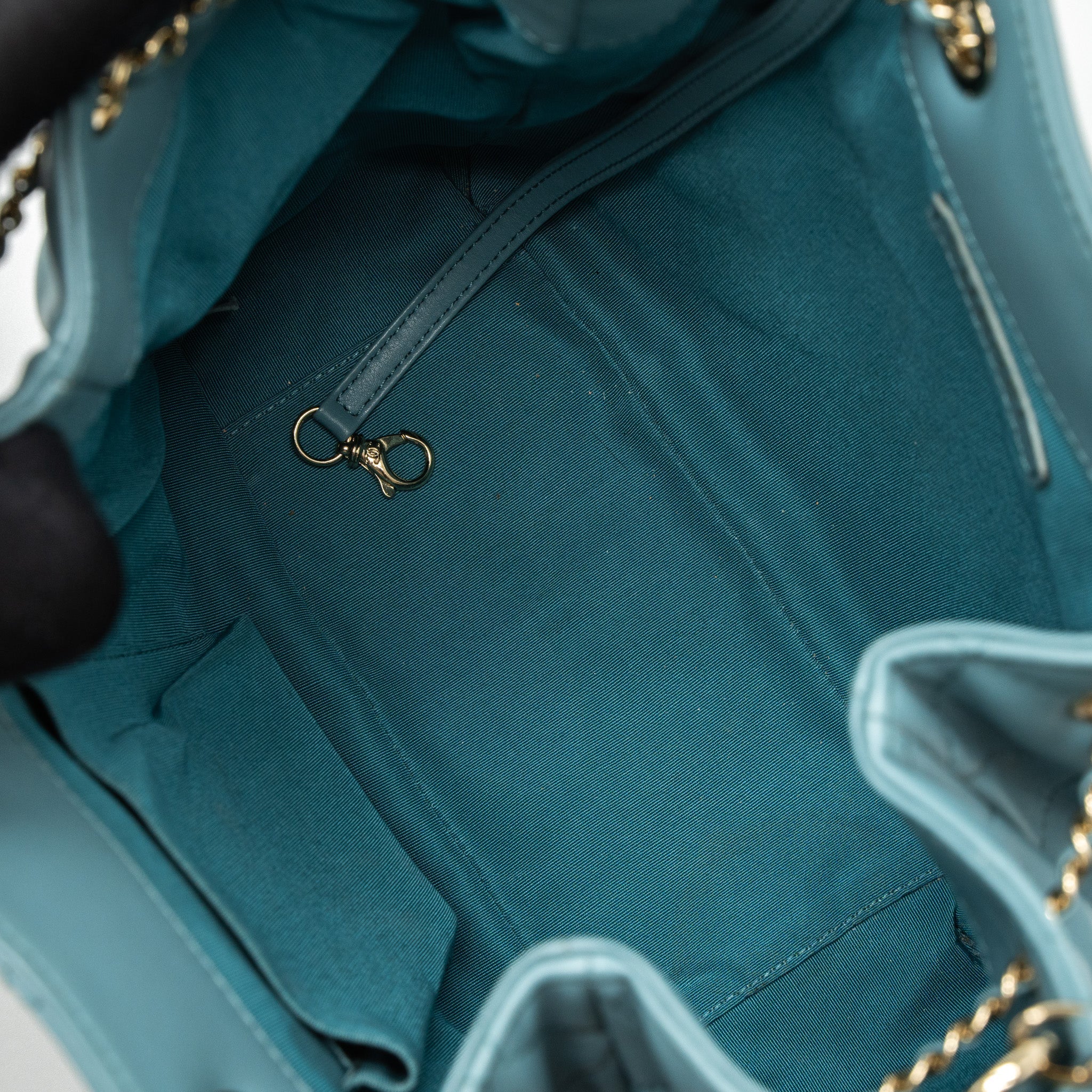 Chanel Bucket Bag Calfskin Light Blue L