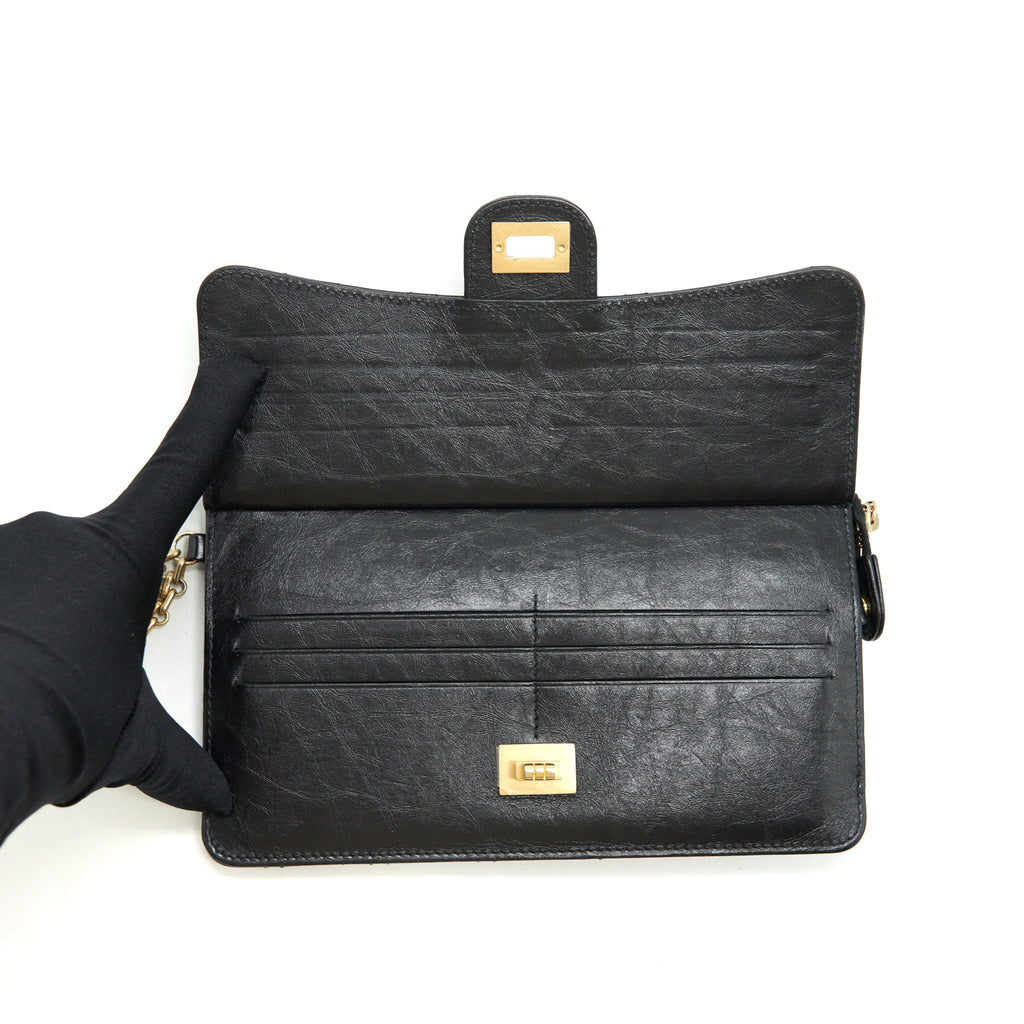 Chanel Reissue Zippy Pouch Quilted Calfskin Black Ruthenium