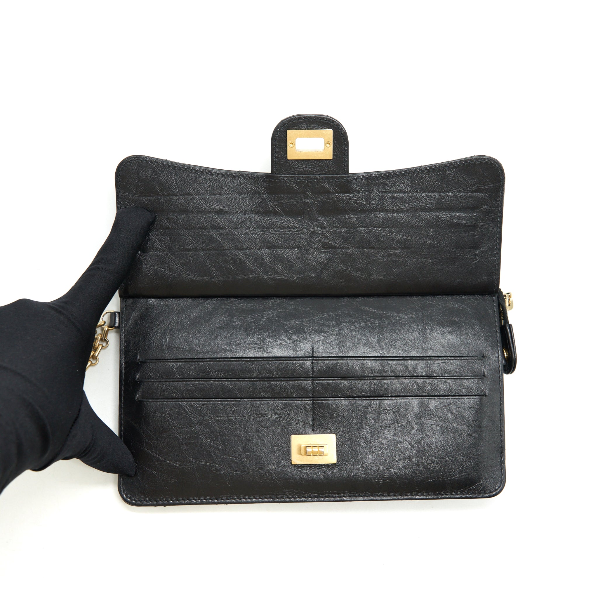 Chanel Reissue Zippy Pouch Quilted Calfskin Black Ruthenium