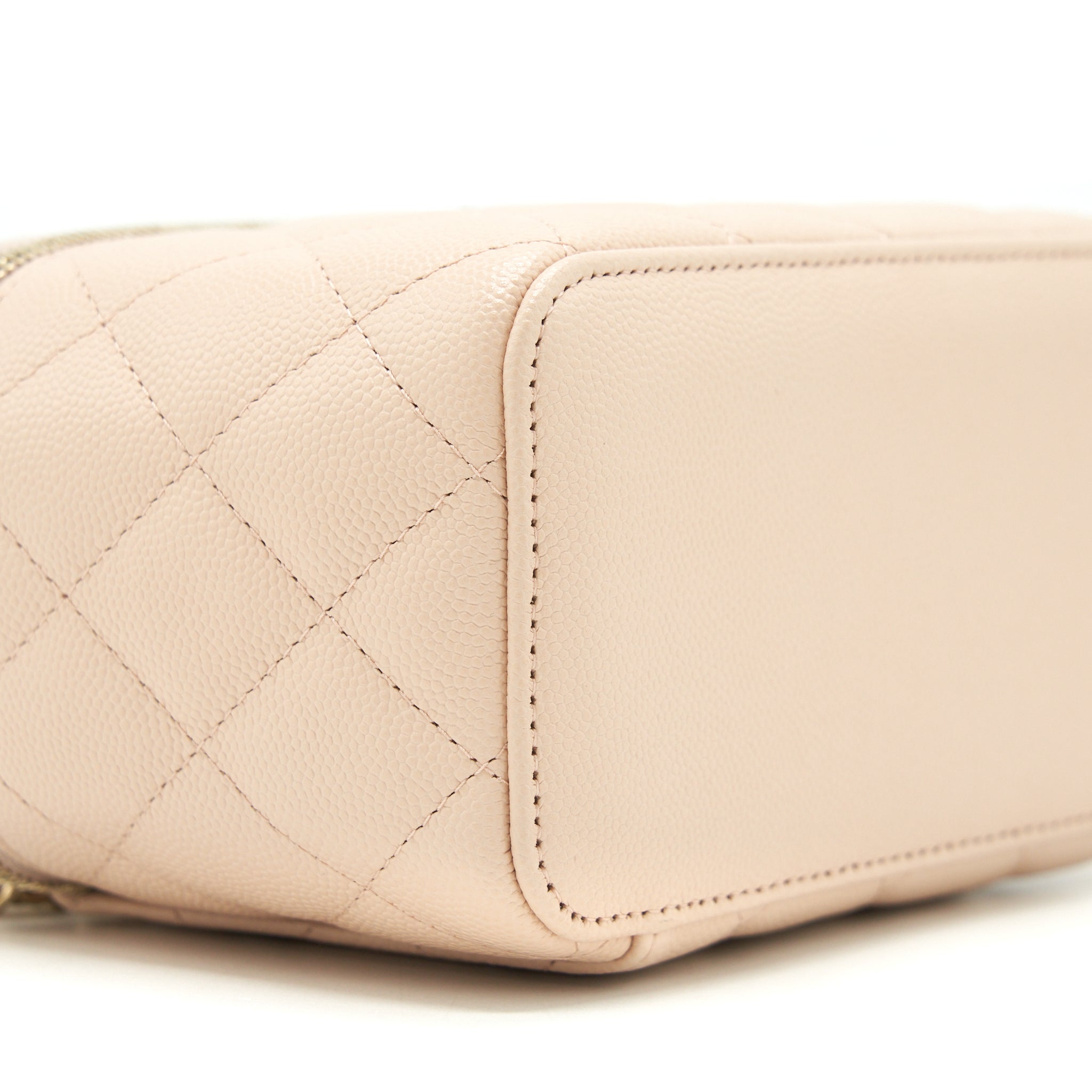 Chanel Long Vanity Case Caviar Nude Pink L
