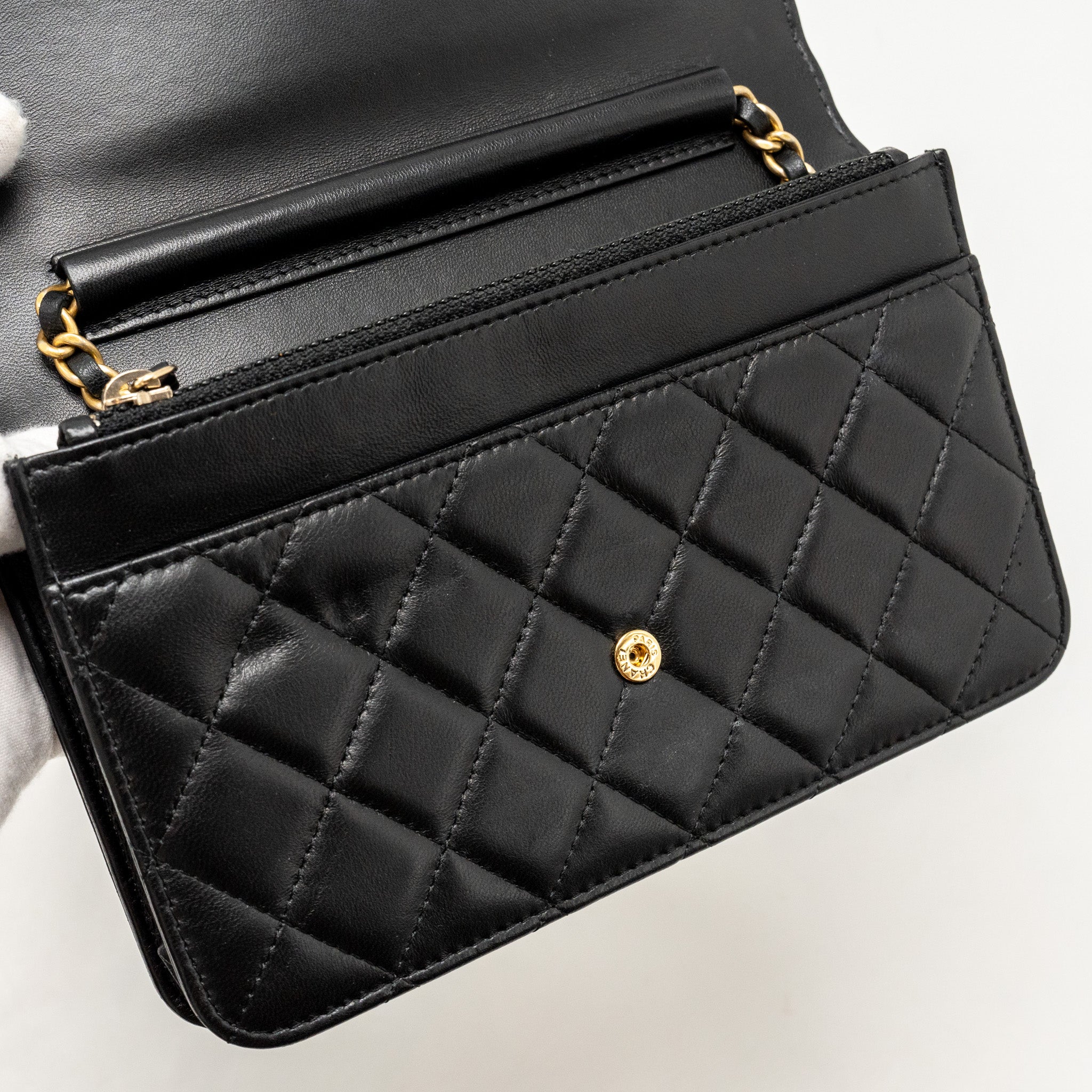 Chanel Boy Wallet on Chain Lambskin Black