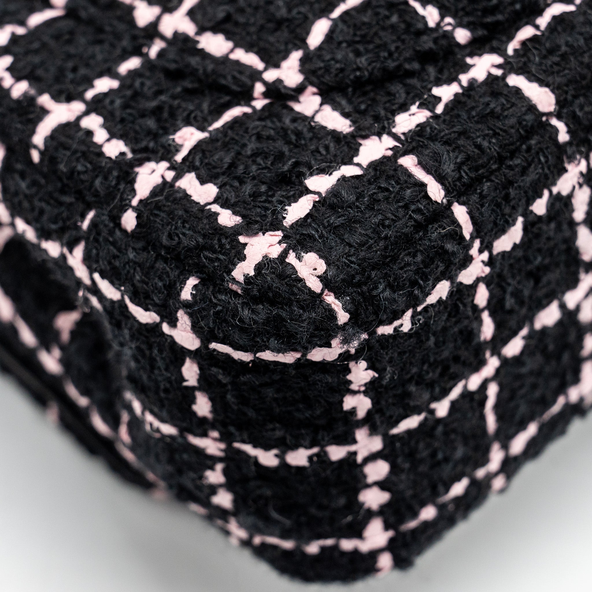 Chanel 23K Flower Bomb Mini Rectangular Flap Bag Tweed Black/Pink L (Microchip)