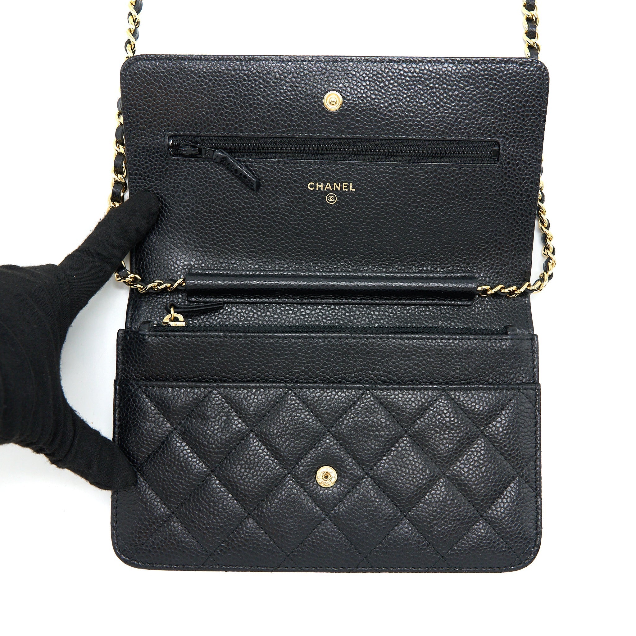 Chanel Classic Wallet On Chain Caviar Black