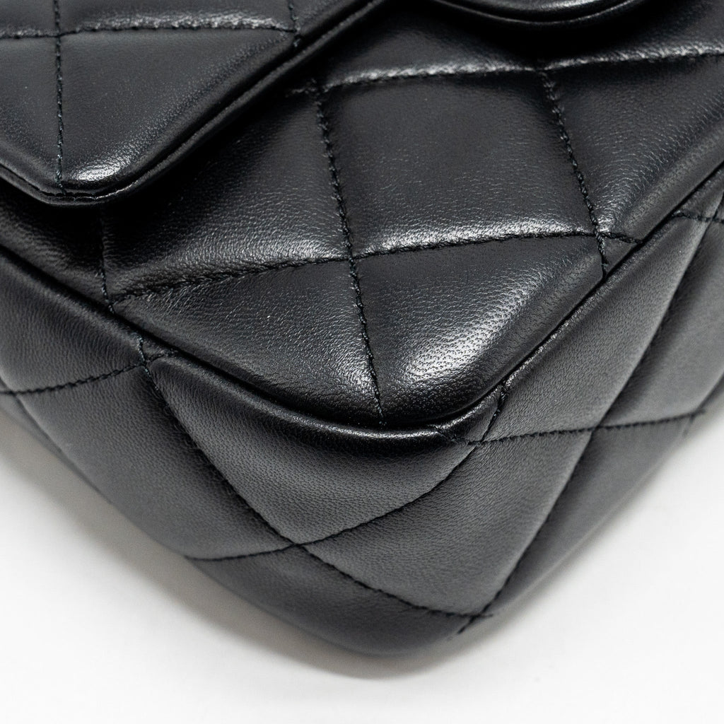 Chanel My Perfect Mini Flap Bag with Pearl Chain Lambskin Black  (Microchip)