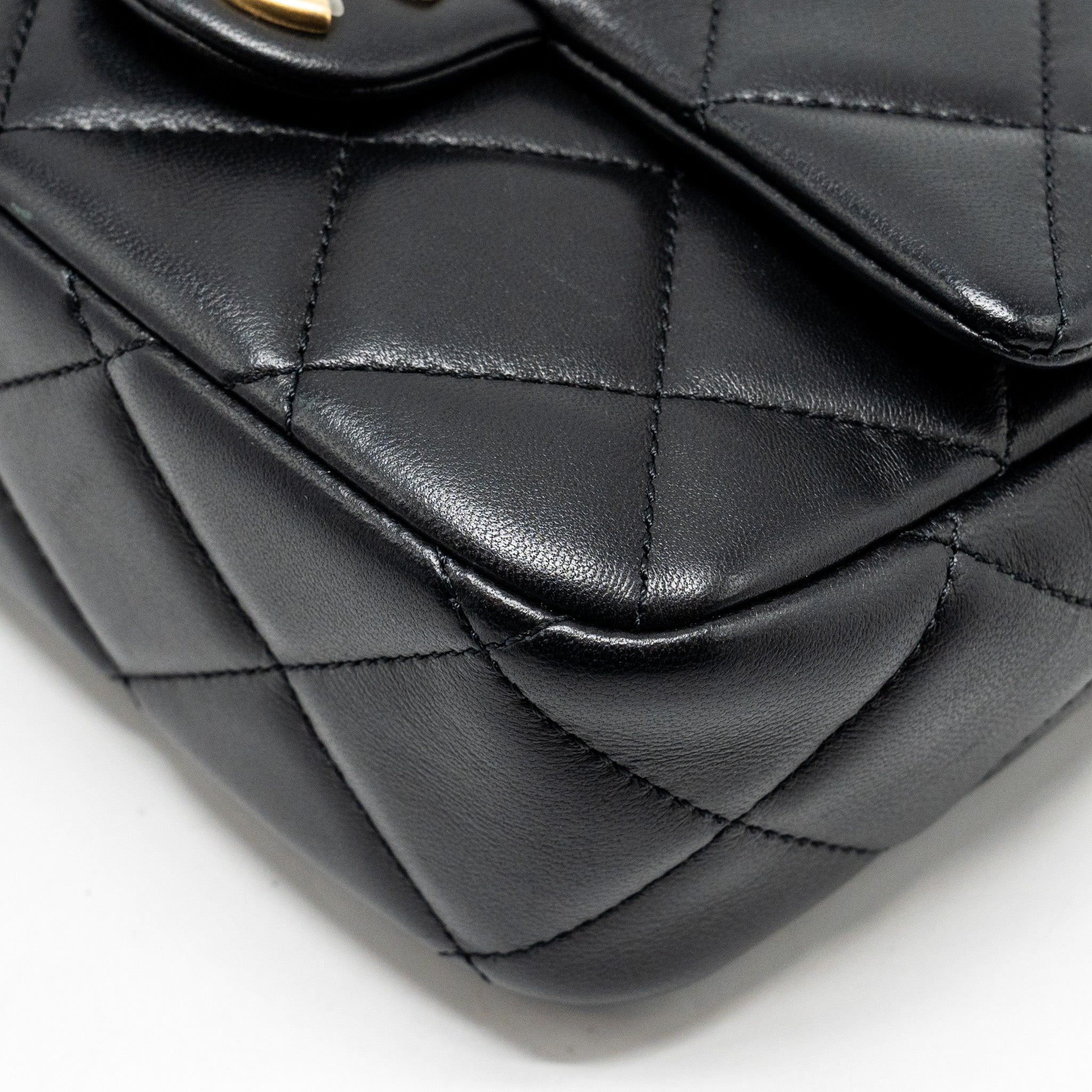 Chanel My Perfect Mini Flap Bag with Pearl Chain Lambskin Black  (Microchip)