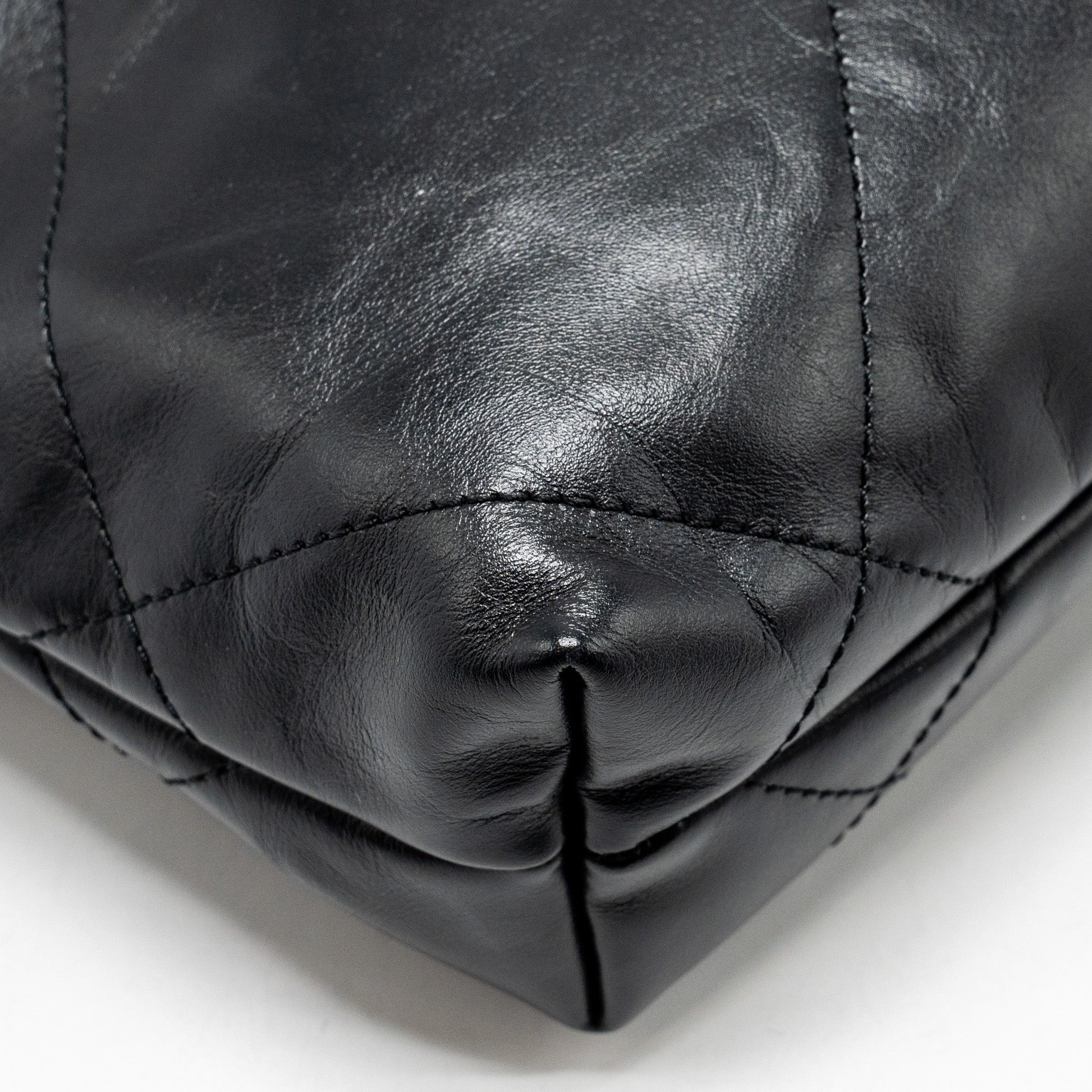 Chanel Mini 22 Bag Shiny Calfskin BLACK  (Microchip)
