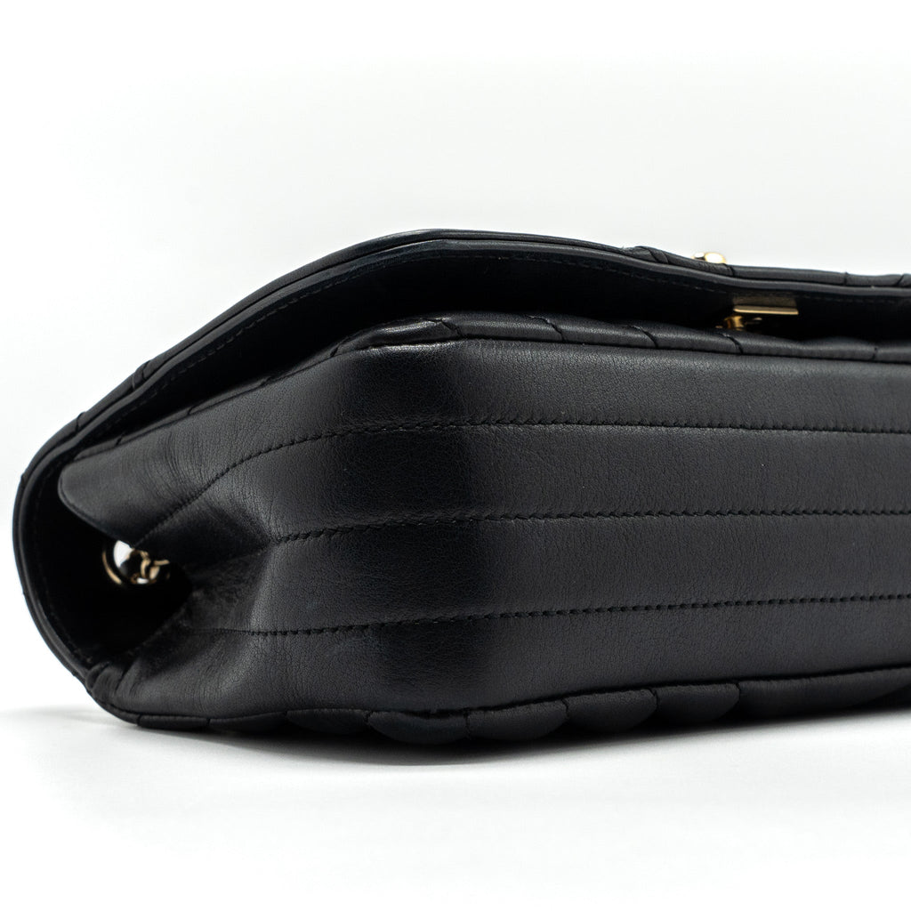 Chanel Chevron Flap Bag Calfskin Black