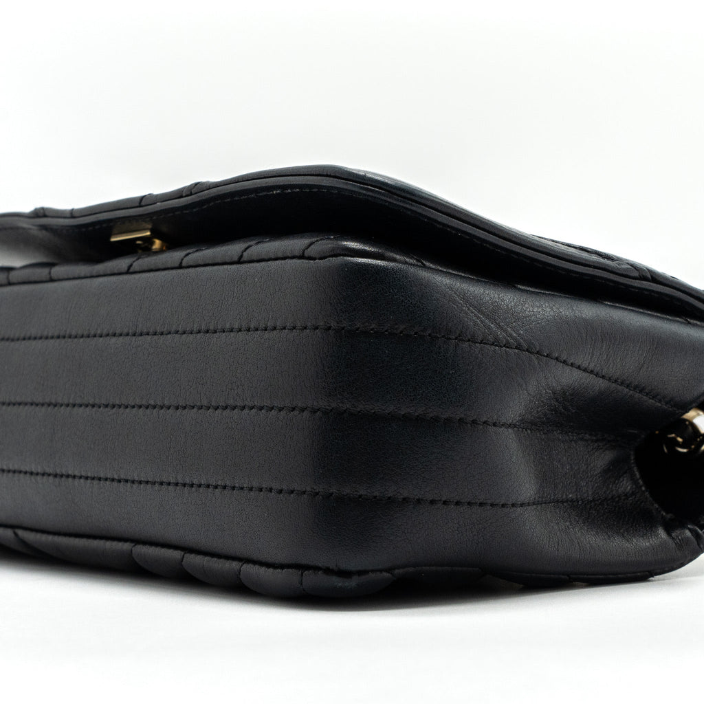 Chanel Chevron Flap Bag Calfskin Black