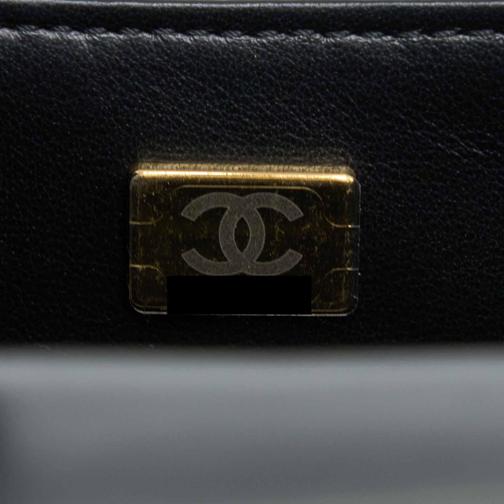 Chanel 22K Retro Classic New Square Mini Flap Bag Patent Black Brushed (Microchip)