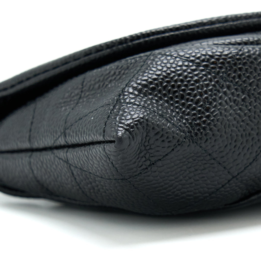 Chanel Half Moon Wallet On Chain Caviar Black