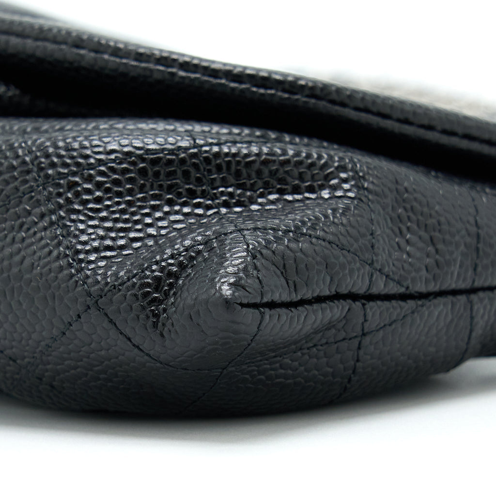 Chanel Half Moon Wallet On Chain Caviar Black
