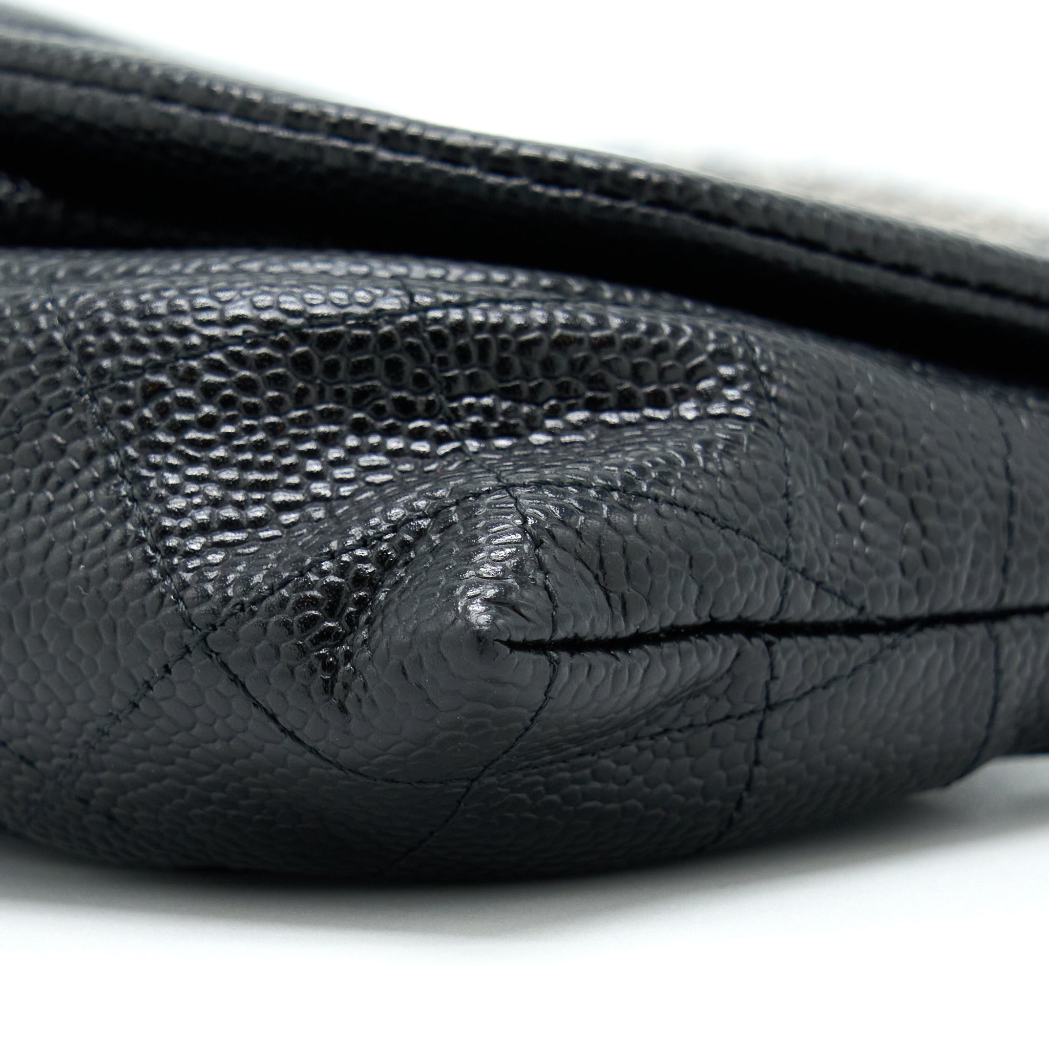 Chanel Half Moon Wallet On Chain Caviar Black