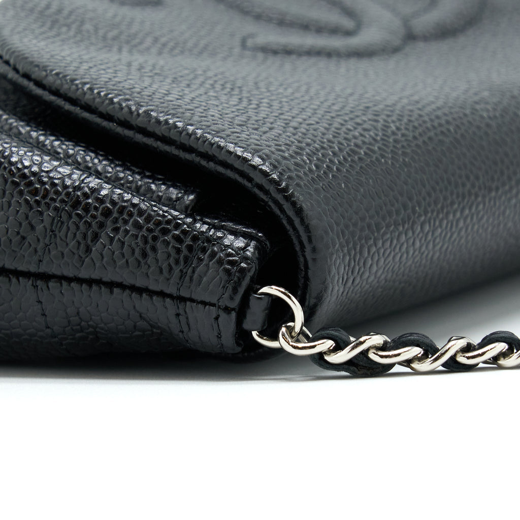 Chanel Half Moon Wallet On Chain Caviar Black