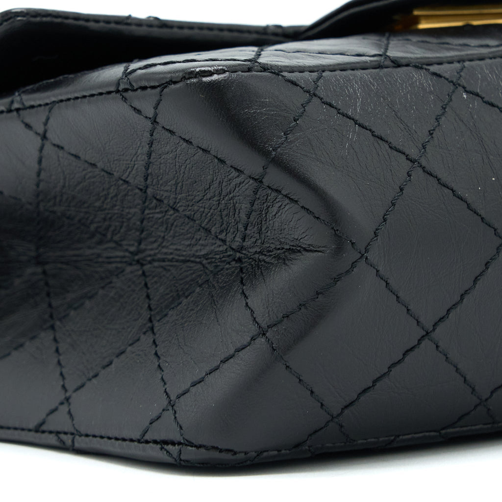 Chanel Mini 2.55 Reissue Flap Bag Aged Calfskin Black Brushed  (Microchip)